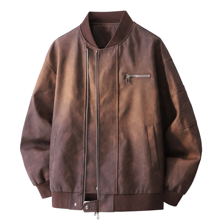 Herren Oversize Bomberjacke im Utility-Look mit Ärmeltasche, Rippbündchen & verdecktem Reißverschluss Echoarchiv