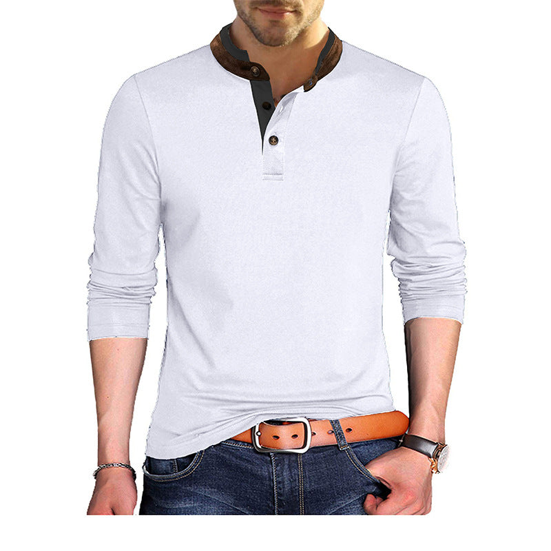 Herren Langarmshirt mit modischem Stehkragen Echoarchiv