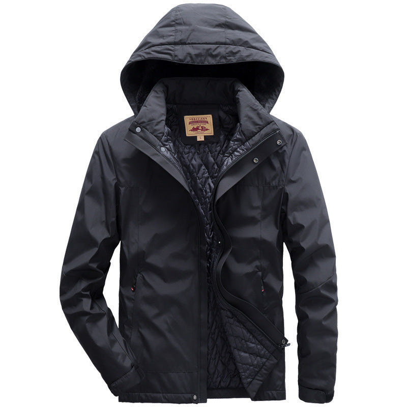 Herren wasserabweisende gesteppte Thermojacke mit verstellbarer Kapuze und winddichter Membran Echo Archiv