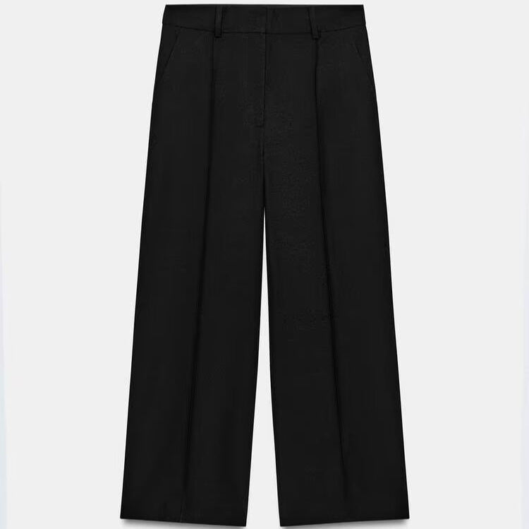 Damen Elegante High‑Waist Culotte‑Hose mit Bügelfalte und verdecktem Reißverschluss Echo Archiv
