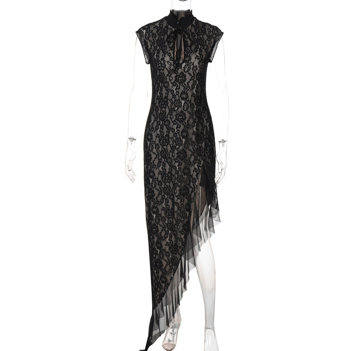 Damen Spitzenmaxikleid mit asymmetrischem Saum Echo Archiv