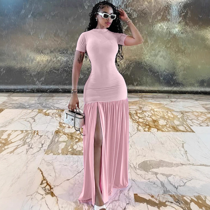Damen Maxi-Kleid mit elegantem halblangen Ärmel und voluminösem Rock Echo Archiv