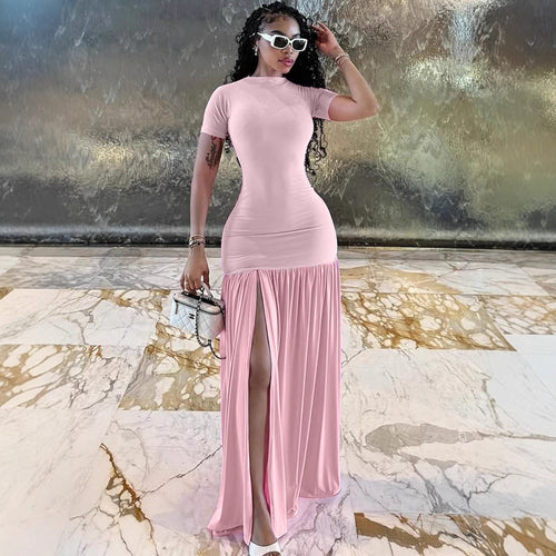 Damen Maxi-Kleid mit elegantem halblangen Ärmel und voluminösem Rock Echo Archiv