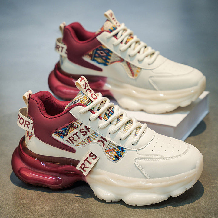 Damen Plateau-Sneaker mit voluminöser Sohle und gewebten Ethno-Details Echoarhiv – Névara