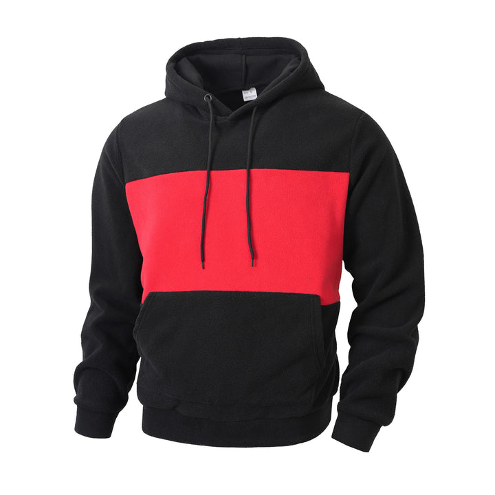 Herren Fleece Kapuzenpullover mit kontrastierenden Farbstreifen Echoarchiv