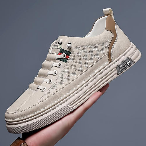 Herren Low-Top Sneaker mit gestepptem Rauten-Design und dicker Gummisohle Echoarhiv