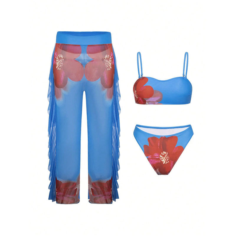 Damen Bikiniset mit Rüschen-Design und durchscheinenden Details Echo Archiv