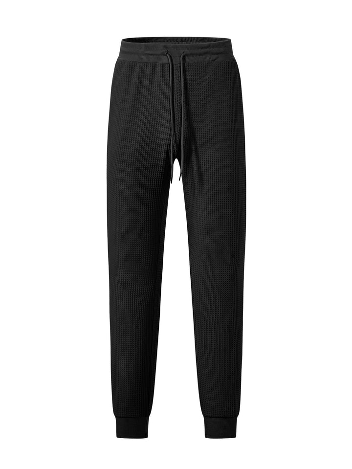 Herren bequeme Freizeithose mit elastischem Bund und Waffelmuster Echoarchiv