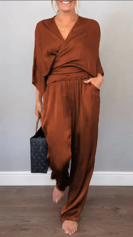 Damen elegantes und bequemes Jumpsuit Set Echoarchiv
