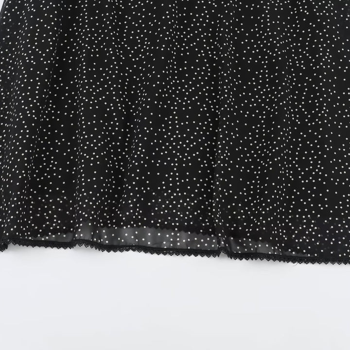 Damen Midikleid mit Rüschenfront, Stehkragen und ausgestelltem A-Linien‑Rock Echoarchiv