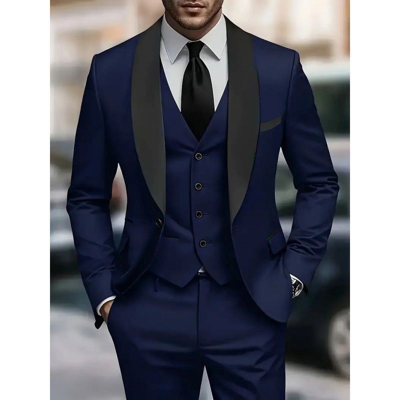 Herren elegantes Anzugset mit schmal geschnittenem Sakko und Weste Echoarchiv
