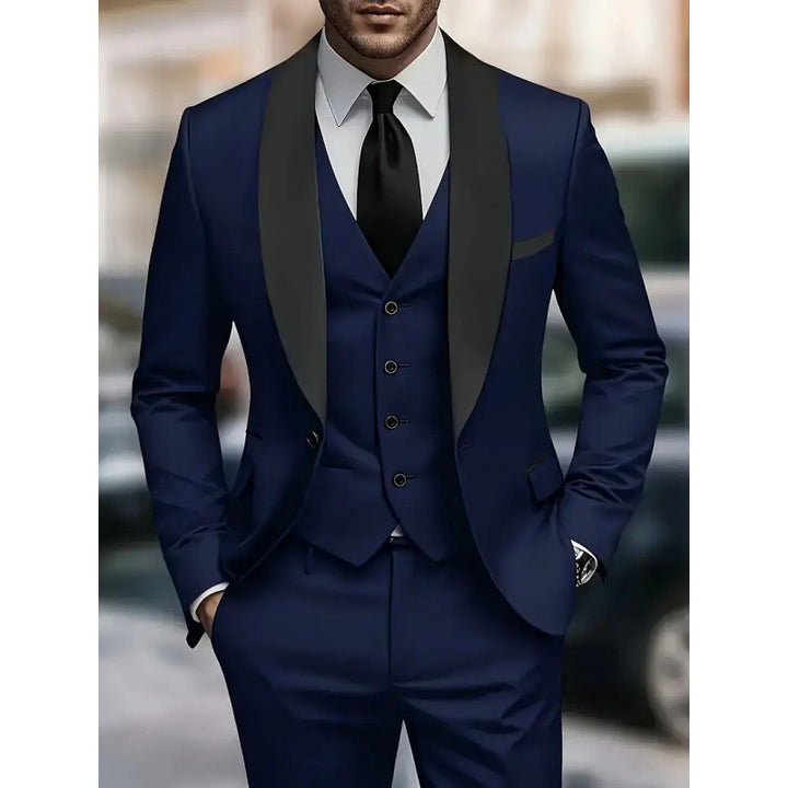 Herren elegantes Anzugset mit schmal geschnittenem Sakko und Weste Echoarchiv