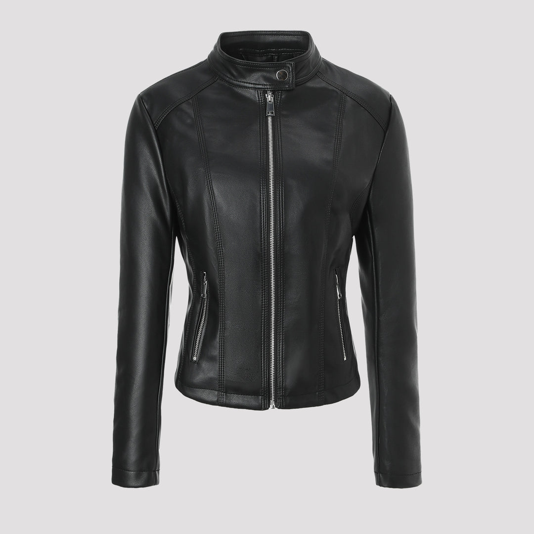 Damen Strukturierte Kunstlederjacke Echo Archiv