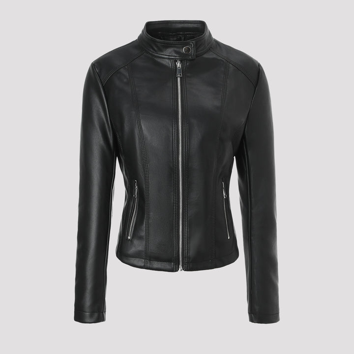 Damen Strukturierte Kunstlederjacke Echo Archiv