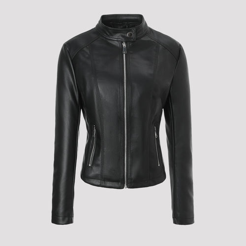 Damen Strukturierte Kunstlederjacke Echo Archiv