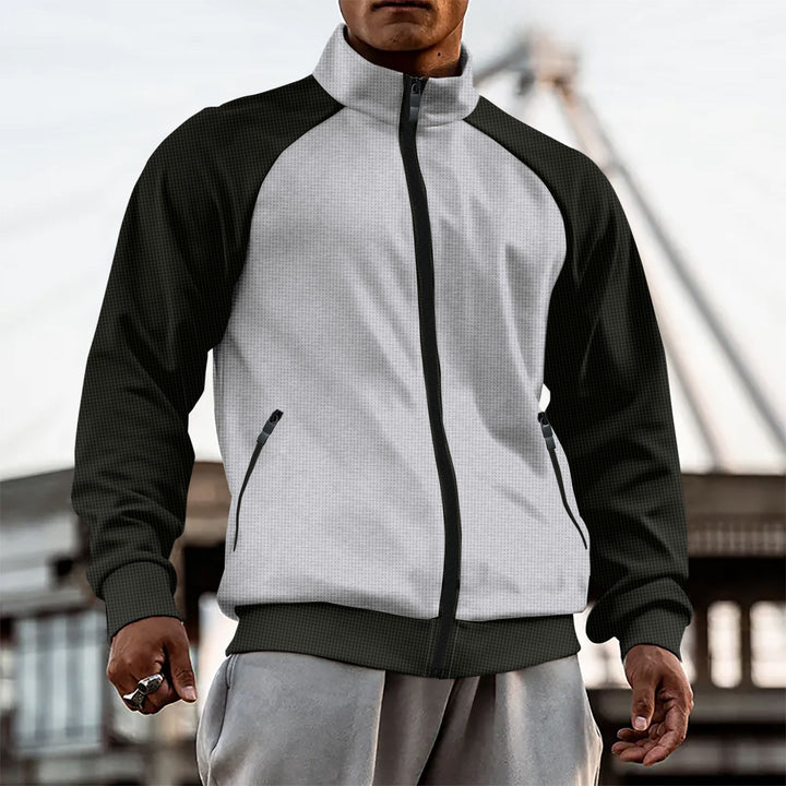 Herren Sportjacke mit modernem Stehkragen und atmungsaktiven Einsätzen Echoarchiv