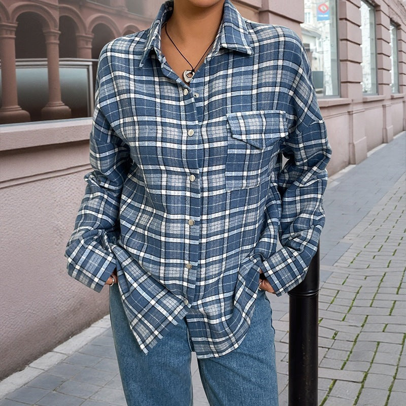 Damen Karierte Overshirt Echo Archiv