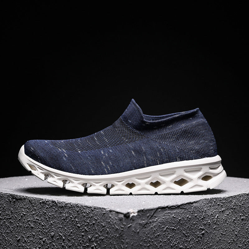Unisex Leichter Slip-On Strick-Freizeitschuh mit wabenförmiger Hohlkammer-Sohle Echoarchiv