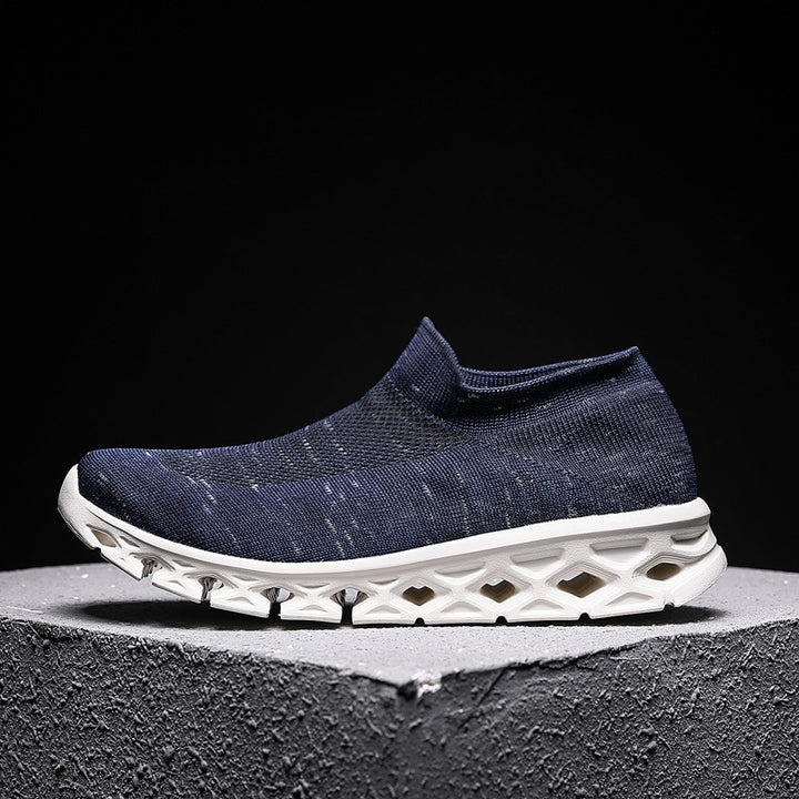 Unisex Leichter Slip-On Strick-Freizeitschuh mit wabenförmiger Hohlkammer-Sohle Echoarchiv