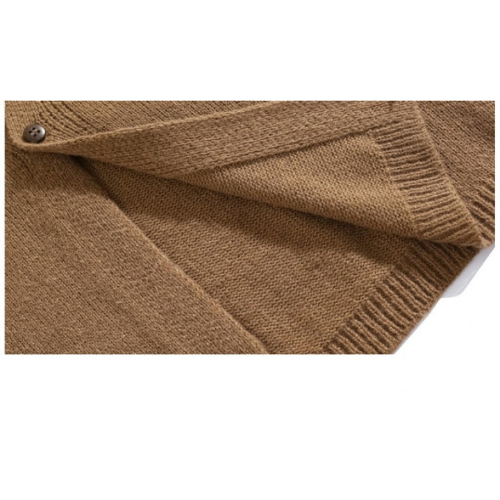 Herren Relaxed Hemdjacke-Cardigan aus Feinstrick mit Reverskragen und aufgesetzter Brusttasche Echoarchiv