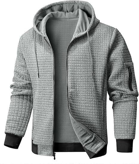 Herren Kapuzenjacke mit strukturiertem Quilt-Design Echoarchiv