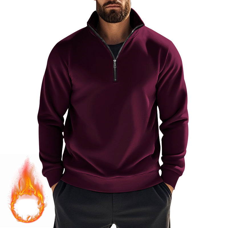 Herren nan thermischer Halbzip-Pullover mit Stehkragen und wärmendem Fleece-Innenfutter Echo Archiv