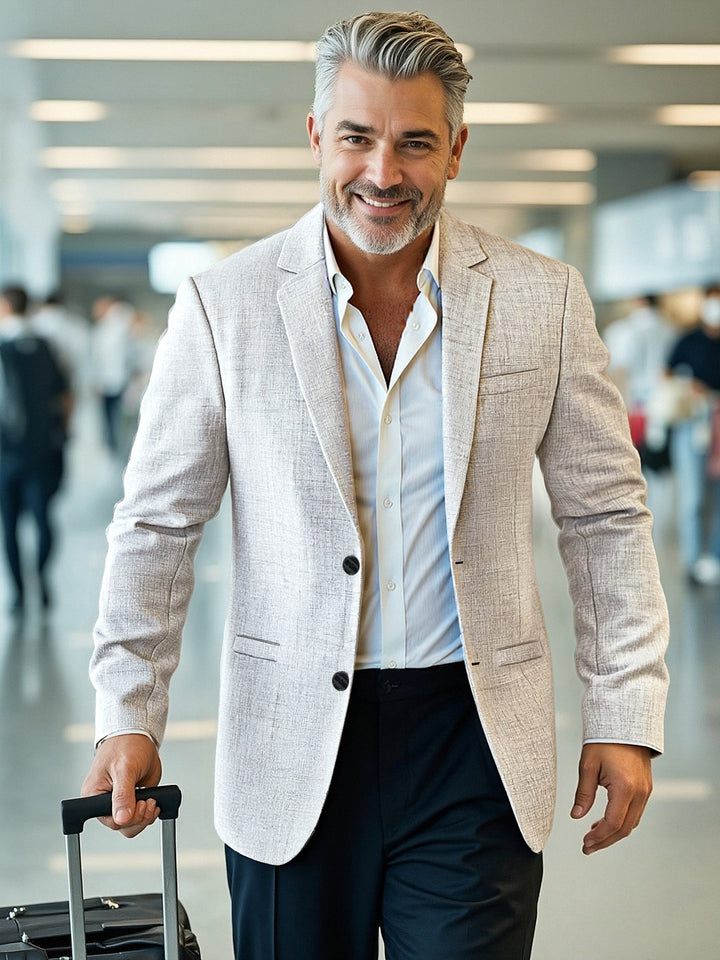 Herren eleganter, strukturierter Blazer mit modernem Schnitt Echoarchiv