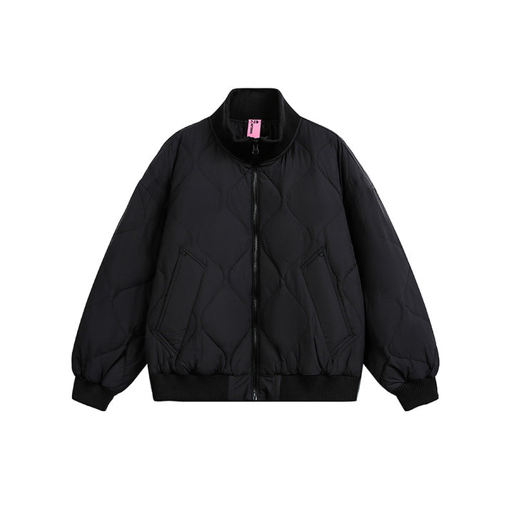 Damen Gesteppte Kurzblousonjacke mit Stehkragen und elastischem Saum Echoarchiv