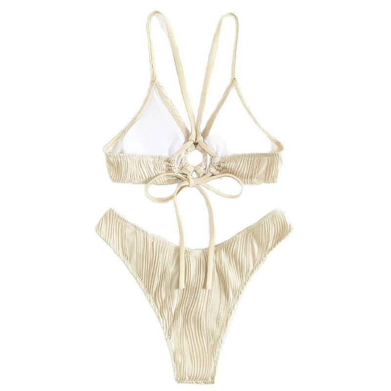 Damen Bicolor Plissee Bikini Set Echo Archiv