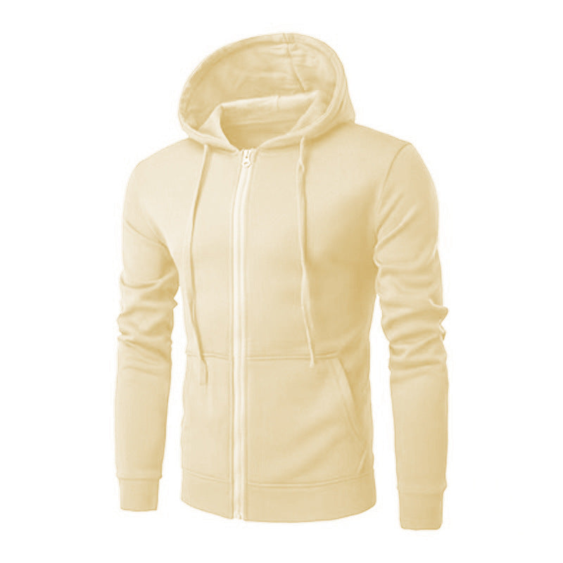 Herren schmal geschnittene Zip-Hoodie Jacke mit weichem Fleece-Innenfutter und Kängurutaschen – Cavarno