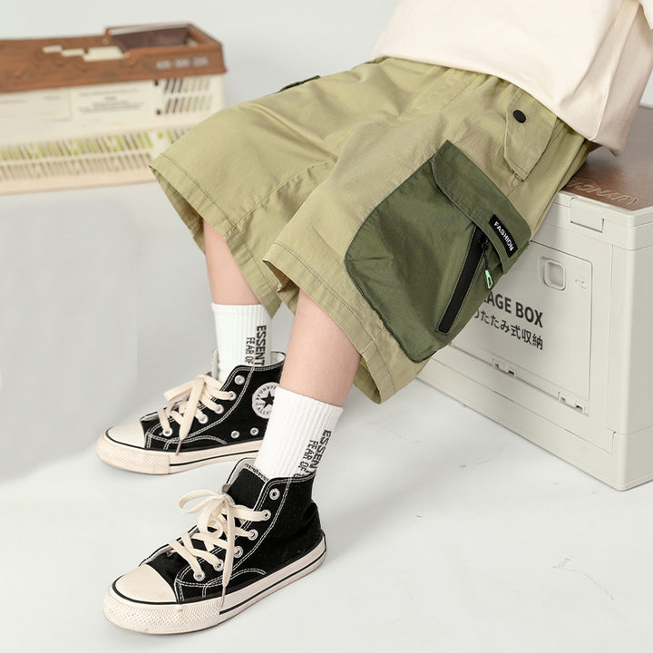 Unisex lässige Capri-Shorts mit funktionalen Taschen Echo Archiv