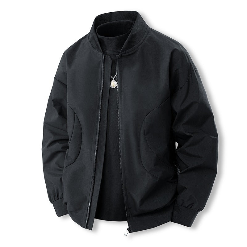 Herren Leichte Casual-Bomberjacke im Clean‑Look mit Stehkragen und gerippten Bündchen Echo Archiv