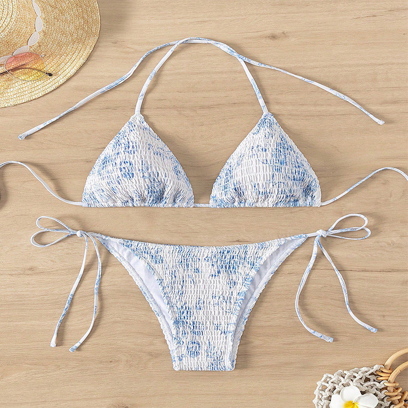 Damen Triangel-Bikini mit verstellbaren Trägern und klassischen Schnürdetails Echo Archiv