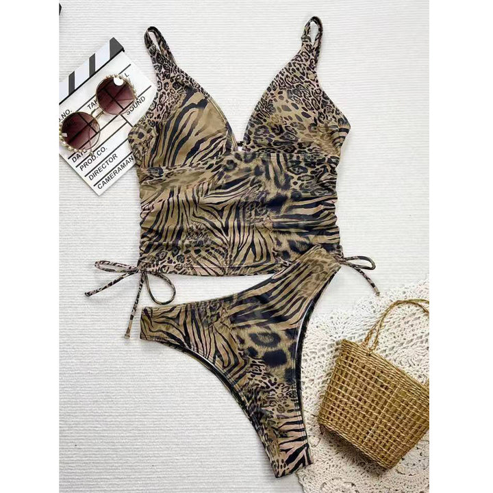 Damen Bikini-Set mit raffiniertem Leopardenmuster und verstellbaren Trägern Echo Archiv