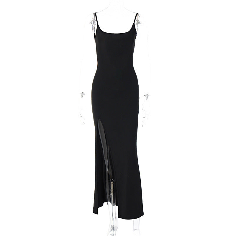 Damen elegantes Maxikleid mit seitlichem Schlitz Echo Archiv