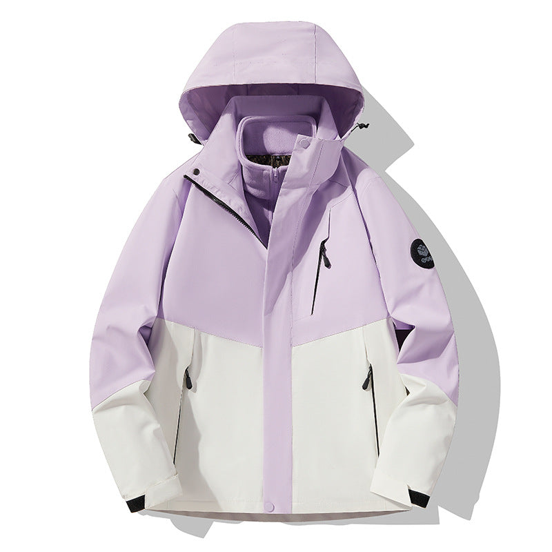 Herren dreilagige atmungsaktive Softshell-Trekkingjacke mit integriertem Fleecekragen und verstellbarer Kapuze Echoarchiv