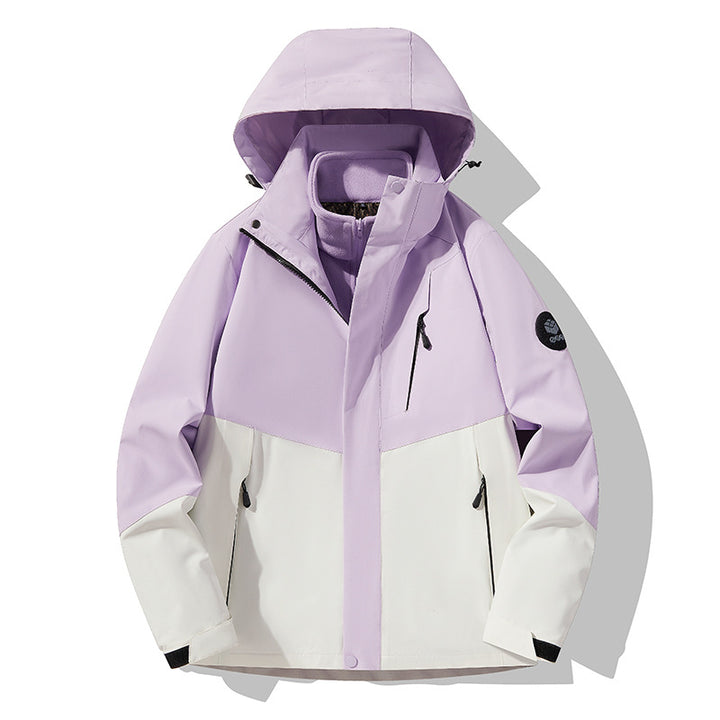 Herren dreilagige atmungsaktive Softshell-Trekkingjacke mit integriertem Fleecekragen und verstellbarer Kapuze Echoarchiv