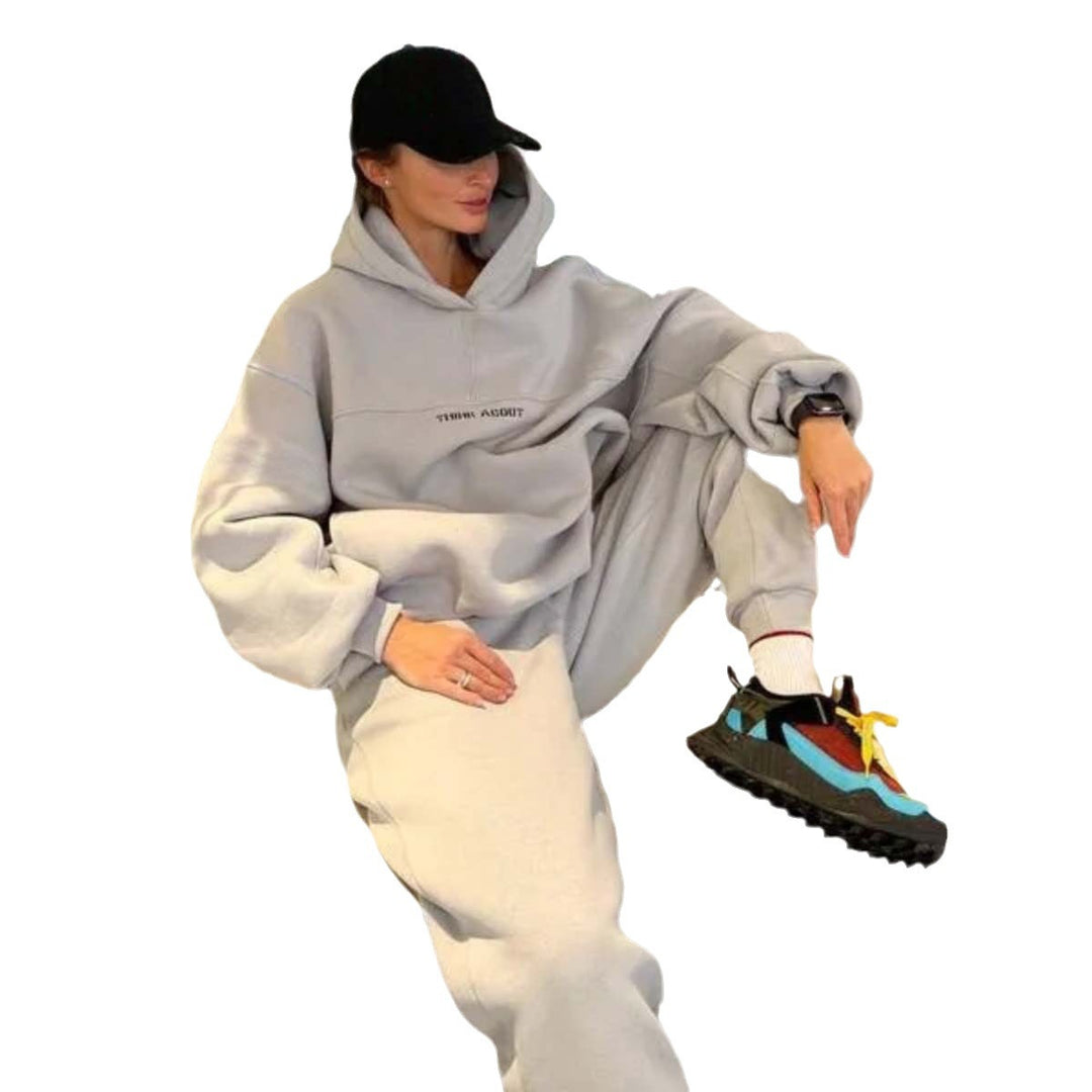 Unisex nan oversized Kapuzenpullover und taillenhohe Jogginghose Set Echo Archiv