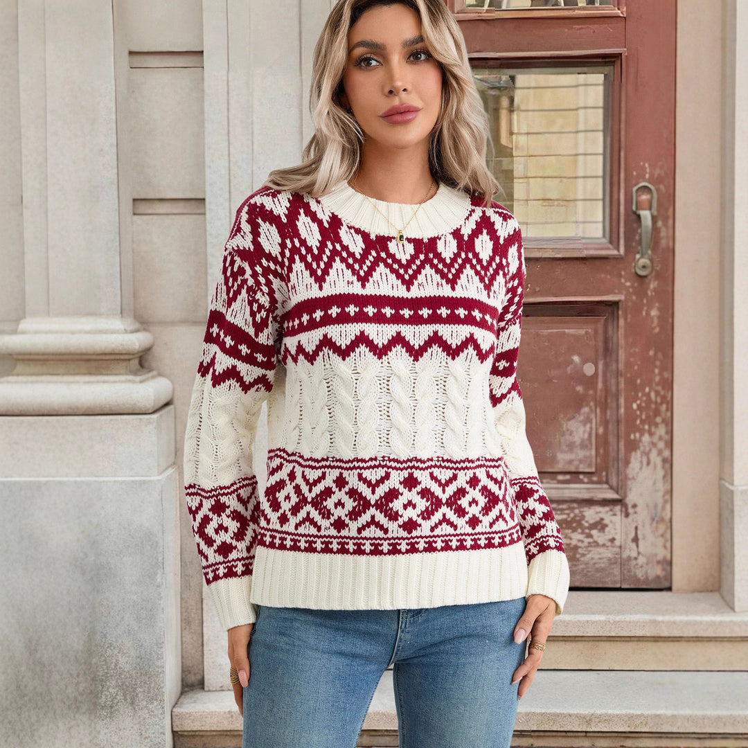 Damen Strickpullover mit geometrischem Muster Echo Archiv