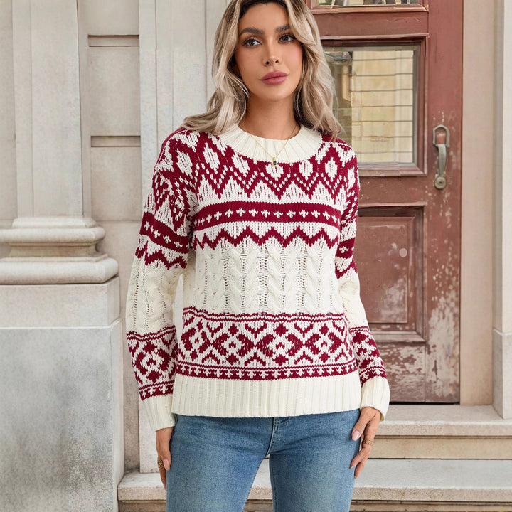 Damen Strickpullover mit geometrischem Muster Echo Archiv