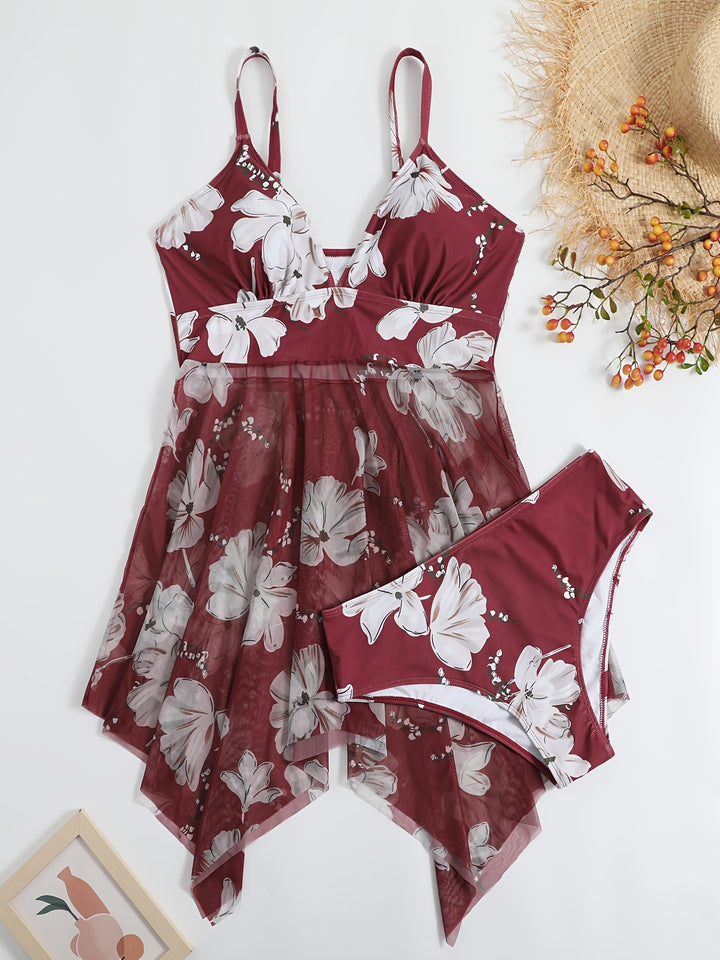 Damen Strandkleid mit floralem Überwurf Echo Archiv