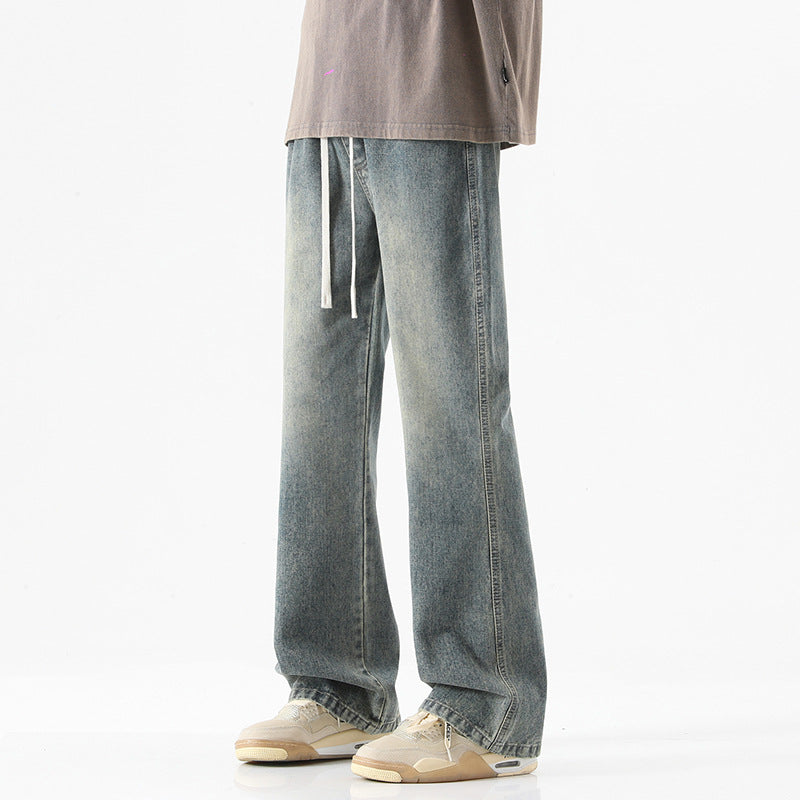 Herren Bodenlange Stonewashed Baggy-Jeans mit extra weitem Bein und tiefem Schritt Echo Archiv