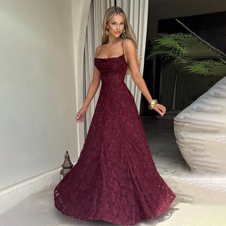 Damen Maxikleid mit floralem Spitzenmuster und schwingendem Rock Echo Archiv