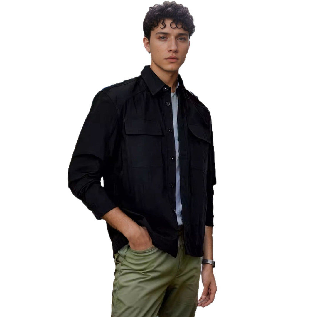 Herren lässige Hemdjacke mit praktischen Taschen Echoarchiv