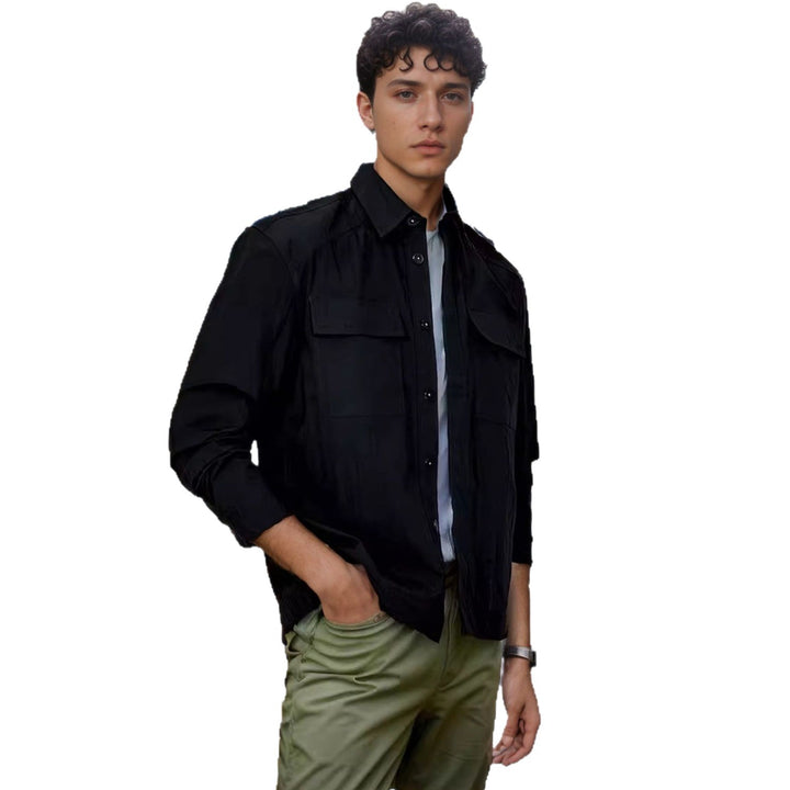Herren lässige Hemdjacke mit praktischen Taschen Echoarchiv