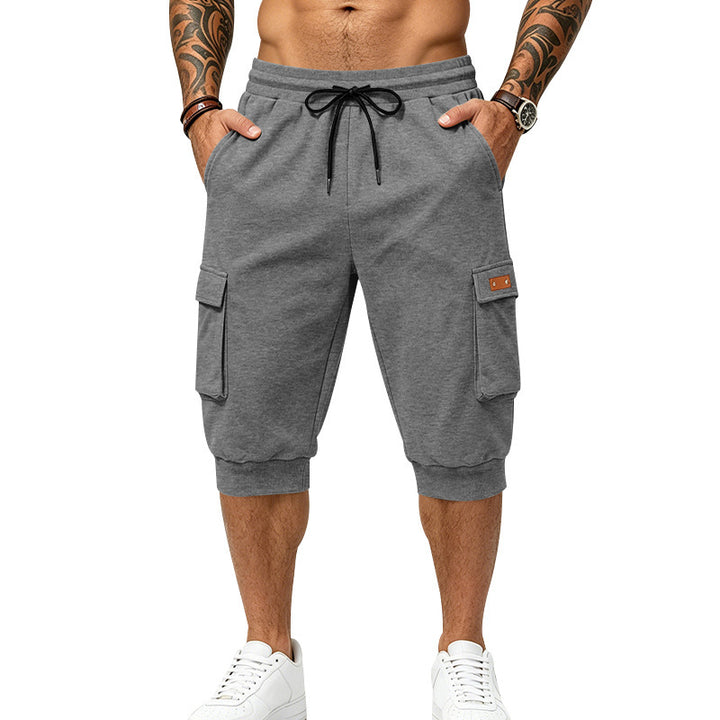 Herren Dreiviertel-Sweat-Cargo mit elastischem Bund, Kordelzug und Mehrfachtaschen Echoarchiv