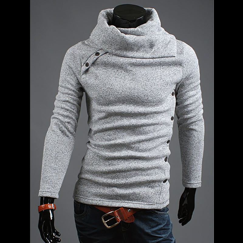 Herren nan Strickpullover mit großem Schalkragen, asymmetrischer Knopfleiste und schmaler Silhouette Echo Archiv