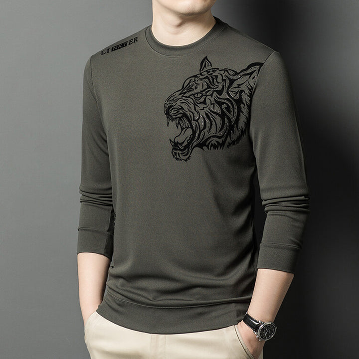Herren Langarmshirt mit tigerinspirierter Grafik Echoarchiv