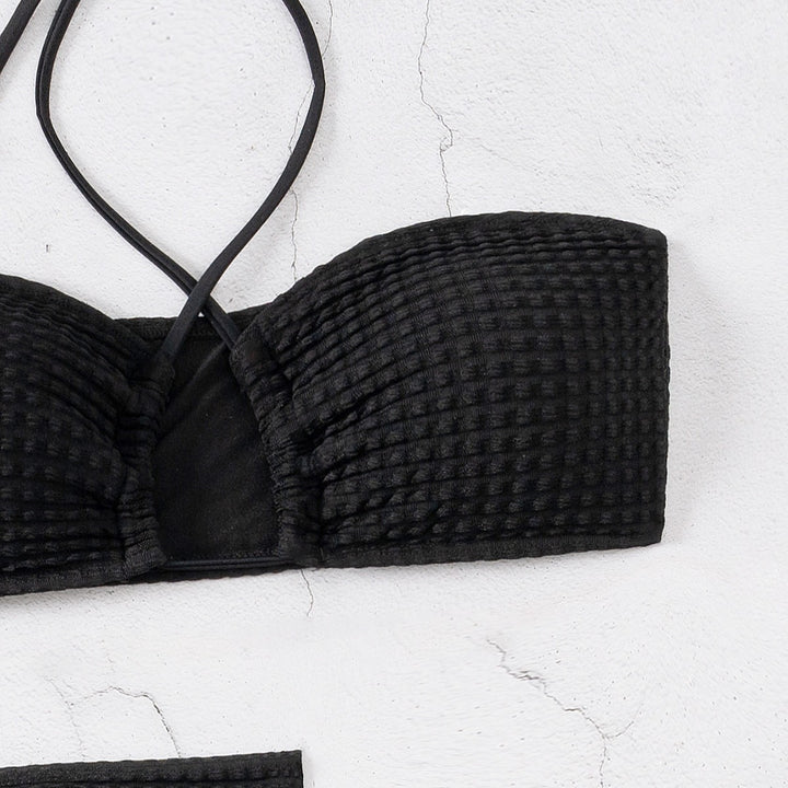 Damen Bandeau-Bikini mit verstellbaren Trägern und schnürbarem Rock Echo Archiv