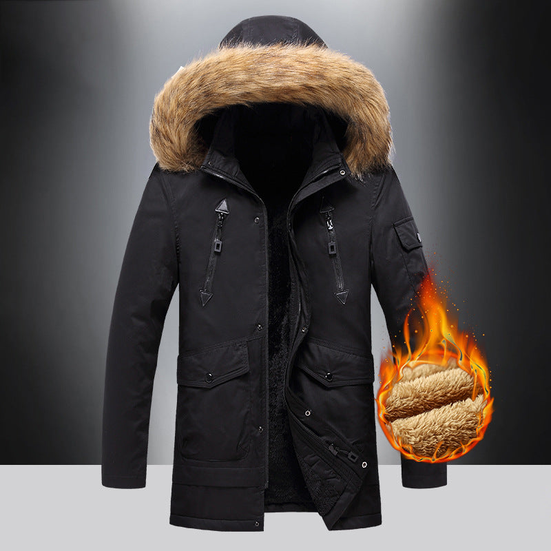 Herren isolierte Winterjacke mit hochwertigem Kunstfellkragen Echoarchiv